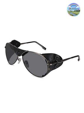 Polarized Side Shield Sunglasses Titanium Alloy Aviator Hiking Fishing